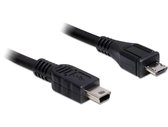 DeLOCK 1m USB2.0 microB/miniB câble USB Micro-USB B Mini-USB B Noir