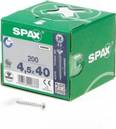Spax Spaanplaatschroef Verzinkt PK 4.5 x 40 (200) - 200 stuks