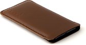 JACCET leren Galaxy S20 Plus sleeve - Bruin volnerf leer met zwart wolvilt - 100% Handmade