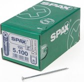 Spax Spaanplaatschroef Verzinkt PK 5.0 x 100 (100) - 100 stuks