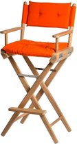 Stuurstoel Hoog Teak DeLuxe met Oranje kussenset