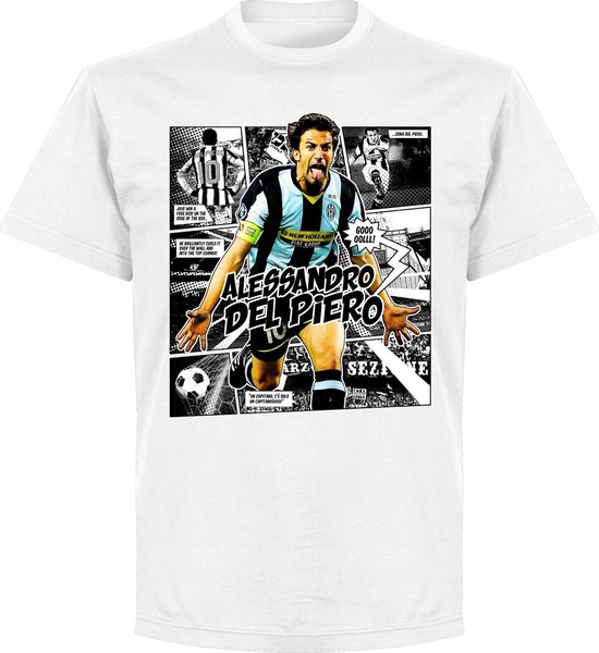 Del Piero Comic T-shirt - Wit - 4XL