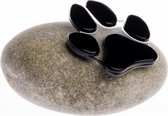 Dierenurn pootafdruk hond - Natuurstenen mini urn met een hondenpootje van glas