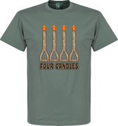 Four Candles T-Shirt - Grijs - XL