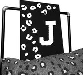 Leopard tekstbord met letter voornaam-leuk voor op een kinderkamer-letter J