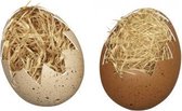 Eieren met stro decoratie 8x stuks - Paasdecoratie / Paasversiering - Hobby knutselen artikelen