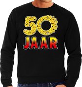 Funny emoticon sweater 50 Jaar zwart heren S (48)