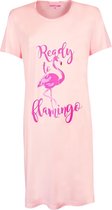 Temptation Dames Bigshirt nachthemd slaapkleed Roze Flamingo TPNGD1901A - Maten: M