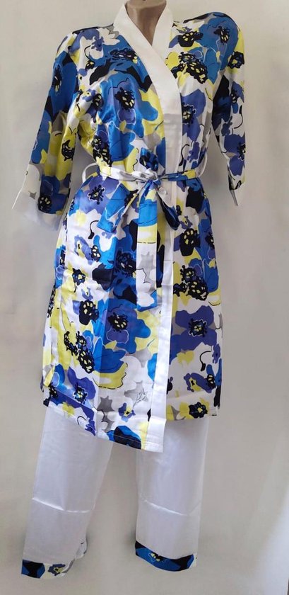 Dames pyjama set, satijn zachte 4-delige kanten volledige