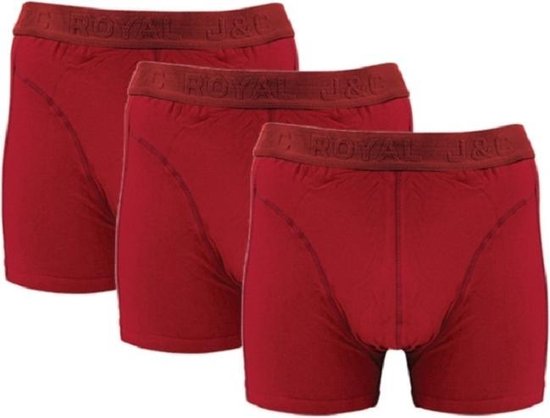 J&C Underwear heren boxershorts | Uni bordeaux | MAAT S | 3-pack