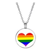 Akyol - Pride Ketting - Regenboog - Gay - lgbtq - Transgender - 2,5 x 2,5 cm