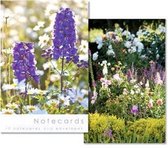 Blanco wenskaartjes Delphiniums summer Garden van Leonard Smith