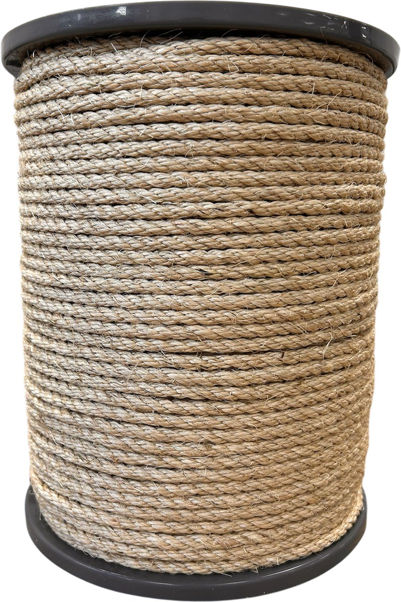 Sisaltouw - sisal - touw - 8mm x 50mtr - ( voor o.a. krabpalen )