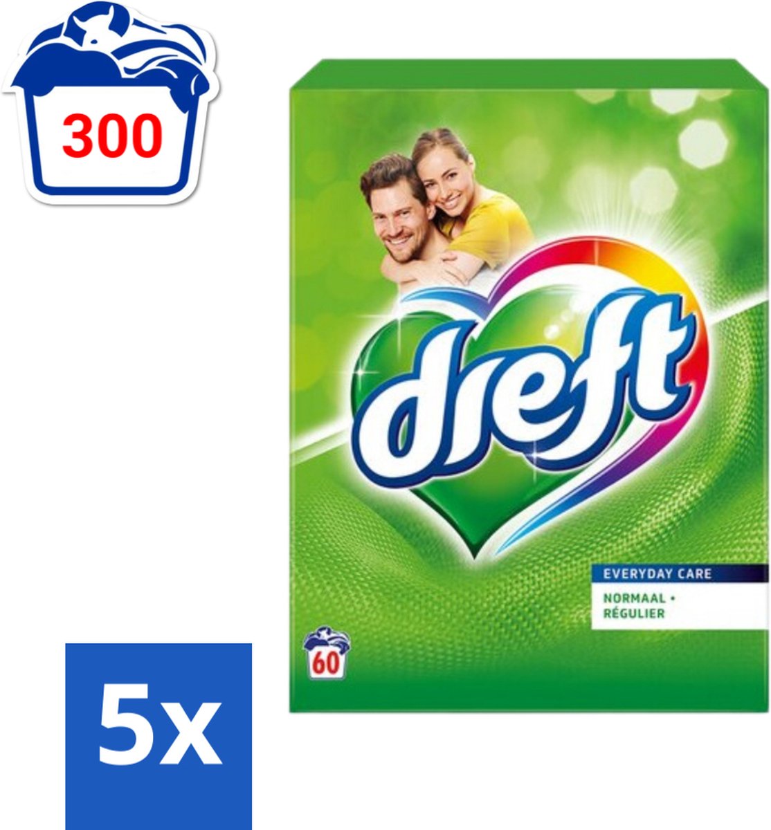 5 x Dreft Poeder Wasmiddel Professional 60 Wasbeurten 3,9 kg - Waspoeder - Gekleurde Was - Kleurbeschermend - Waspoeder Voor Kleding - Waspoeder Origineel