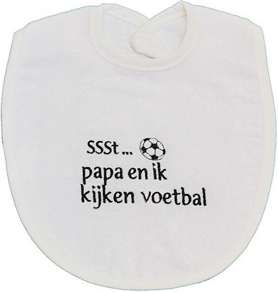 Brievenbus cadeau Sssst....Papa en ik kijken voetbal - cadeau baby - slabber- slofjes-voetbal - kraamcadeau van BamBam — afbeelding 3