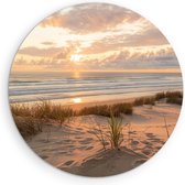 Saammp - Forex Muurcirkel - Strand En Zee - duinen - Ø 90 - Wandcirkel - Wanddecoratie Cirkel - muurdecoratie Woonkamer - Slaapkamer decoratie - Rond Schilderij