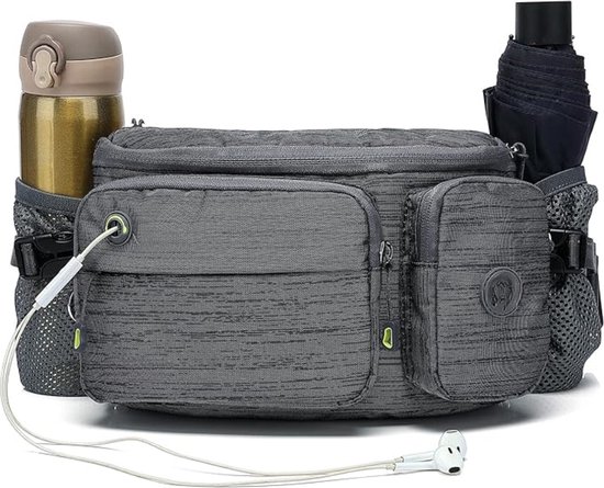 GERIINEER Heuptas voor heren en dames, veiligheidsstad, voor reizen of outdoor, sport, heuptas, hardloopriem met flessenhouder, Donkergroen, Taille unique GERIINEER Heuptas voor heren en dames, veiligheidsstad, voor reizen of outdoor, sport, heuptas, hardloopriem met flessenhouder, Donkergroen, Taille unique