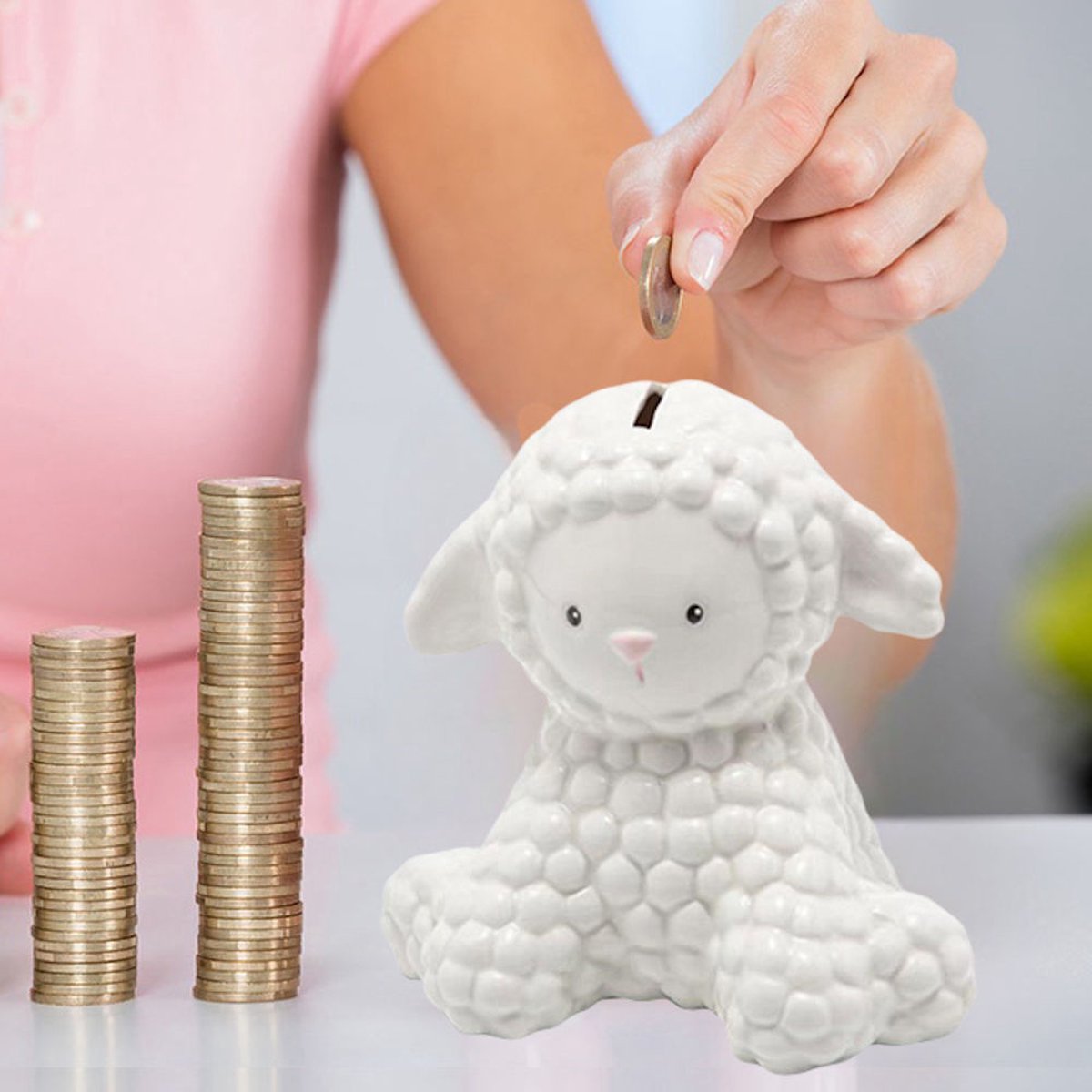 Decopatent - Groot Spaarvarken Spaarpot - Keramiek - Afm 22 x 17 x 19 cm - Spaarpot varken voor volwassenen en kleine kinderen - Cadeau - Kleur: Roze