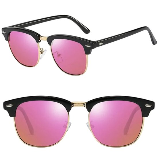 Fako Fashion® - Club Style Zonnebril - Polariserend - Dames - Heren - Zwart/Goud - Roze van Fako Fashion® — afbeelding 3