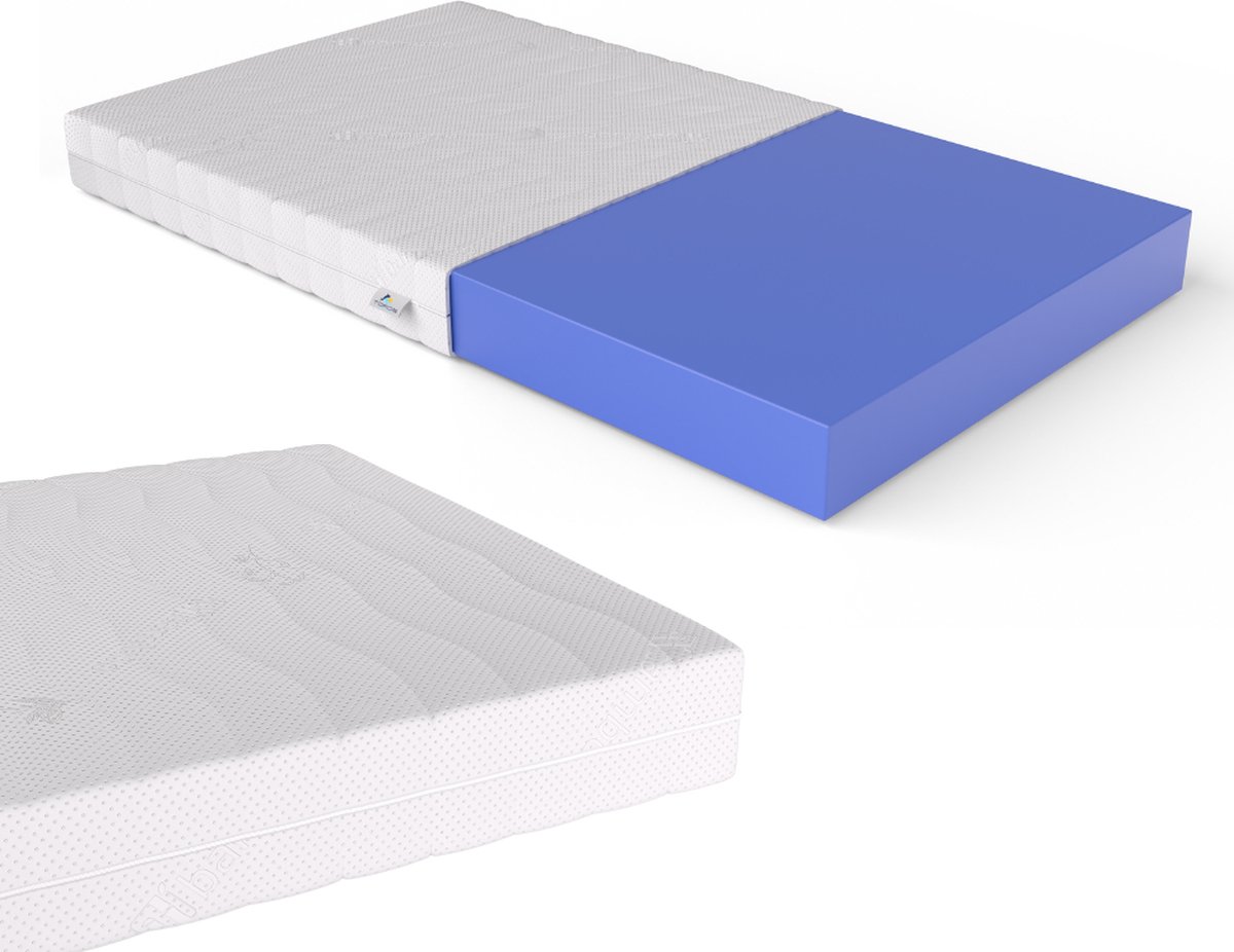 Toros Bedden Topper - Topper 120x200 - Topdekmatras - Matrashoes met rits - Matrasvernieuwer - Hybrid - Hotel kwaliteit - 14CM - Gratis retourneren - Duurzaam - Anti bacterieel Wit- blaw