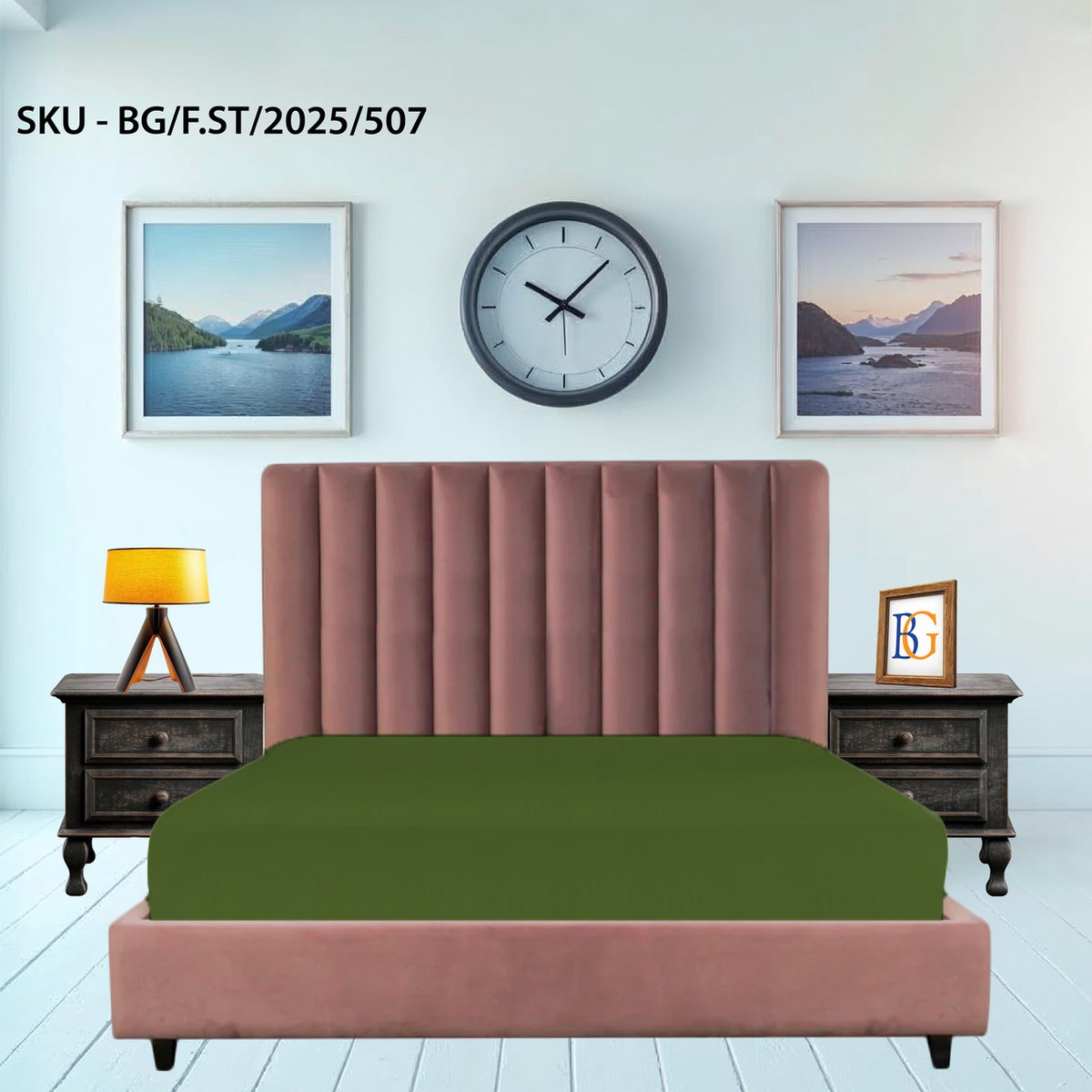 Bed Glow & Apparel - Hoeslaken - 140*200 cm - 25cm Matrashoogte - Rondom Elastiek - Olijf Groen