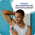 Man brengt Nivea Men Fresh Active roll-on deodorant aan, voelt fris.