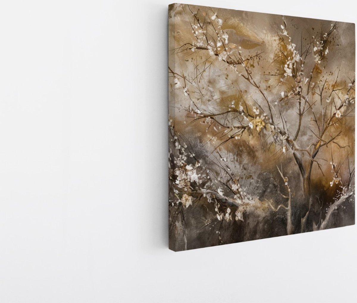 Saammp Canvas Schilderij - Vintage Boom - Bloemen - abstract - 30x30 - Foto op canvas - Wa