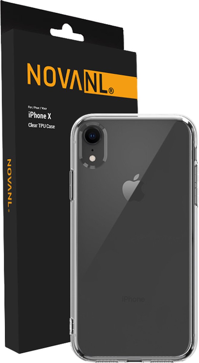 NOVANL Telefoonhoesje - Geschikt voor iPhone X & iPhone XS Hoesje - Transparant - Siliconen - GSM Hoesje - Doorzichtig