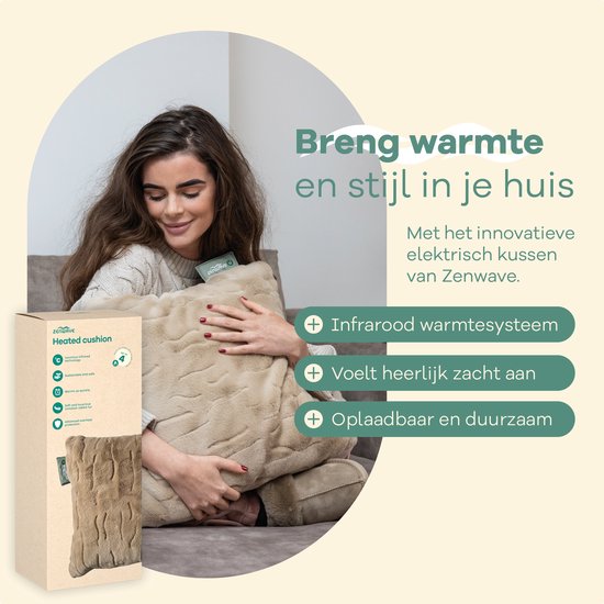 Breng warmte en stijl met het draadloze, oplaadbare Zenwave infrarood warmtekussen. Voelt heerlijk zacht aan.