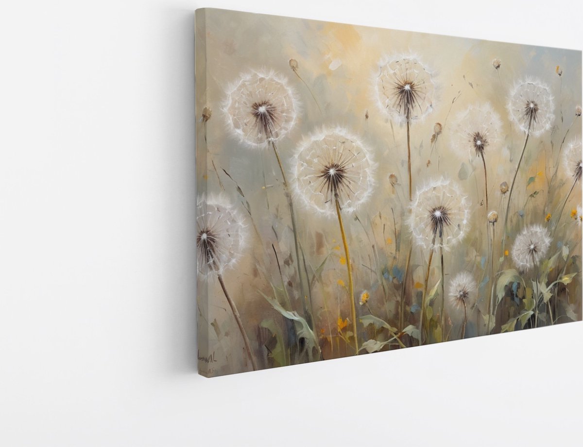 Saammp Canvas Schilderij - Paardebloem - Abstract - 40x30 - Foto op canvas - Wanddecoratie