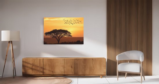 Tableau sur toile Saammp - Vogel dans un arbre - Animaux - Nature - 120x80 - Photo sur toile - Décoration murale - Décoration murale salon - Décoration chambre - Impression sur toile