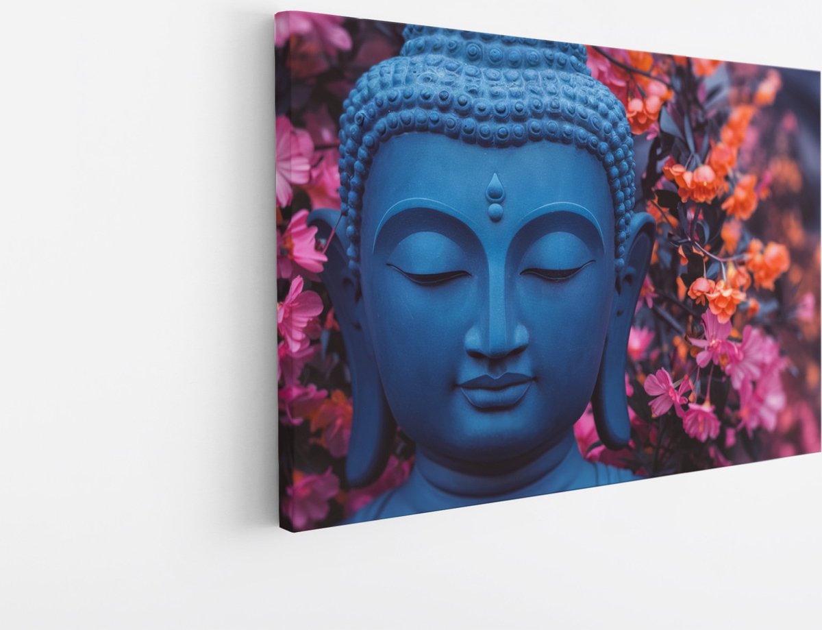Saammp Canvas Schilderij - Boeddha - 70x50 - Foto op canvas - Wanddecoratie - Muurdecoratie Woonkamer - Woonkamer Decoratie Multicolor