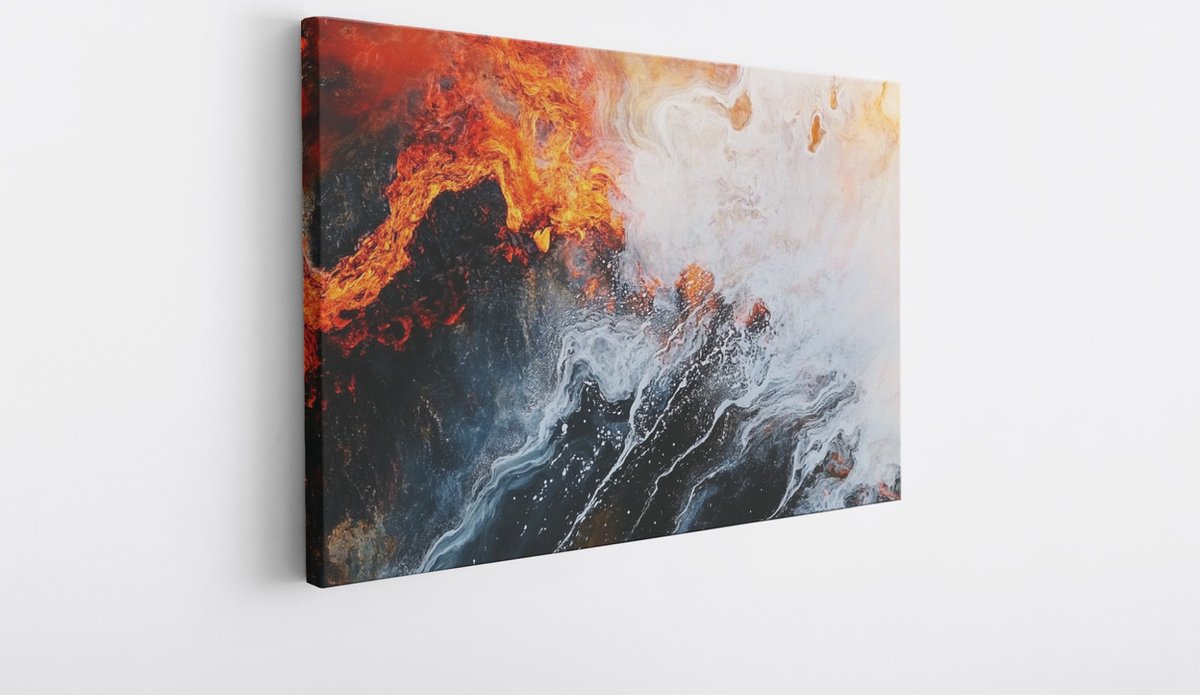 Saammp Canvas Schilderij - Contrasterende kleuren - Abstract kunstwerk - 30x20 - Foto op canvas - Wanddecoratie - Muurdecoratie Woonkamer - Slaapkamer decoratie - Canvas Print Multicolor