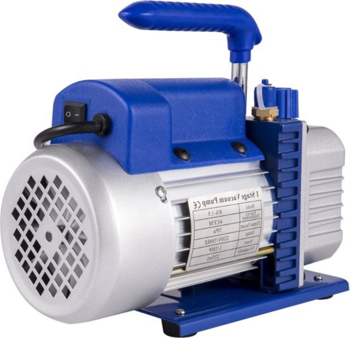 Blauwe Professionele Vacuumpomp - Draagbaar en Compact - Inclusief Hoogwaardige Accessoires