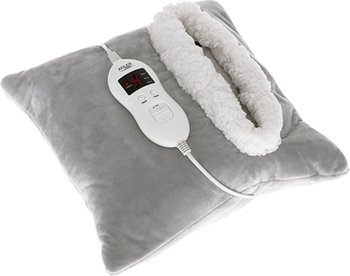 Warmtekussen - Heating pillow - Verwarmingskussen met 8 standen - Voetenwarmer - Grijs - Adler Europe AD 7412