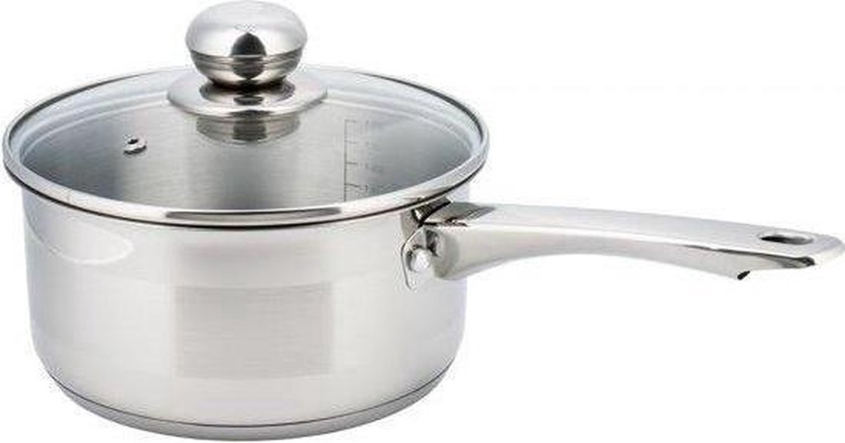 Bol.com Kinghoff 4322 - Steelpan met deksel - 14 cm -  7 cm diep - 1 liter aanbieding