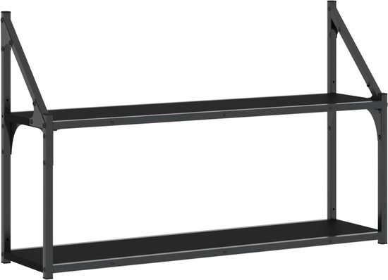 WENKO Badkameraccessoires WENKO Wandrek Met 2 Planken – Classic Plus Zwart, Voor Extra Opbergruimte In De Badkamer WENKO Classic Plus Zwart