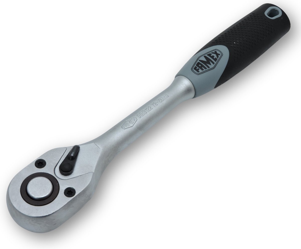 FAMEX 10642 Super Fijnvertande Ratelsleutel, 12,5 mm (1/2 inch) aandrijving, 72 tanden