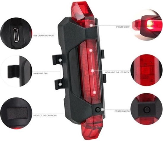 Fietsverlichting I Fietslicht I Fietslamp I Fiets Voorlicht I LED I USB Oplaadbaar I Blauw — afbeelding 5
