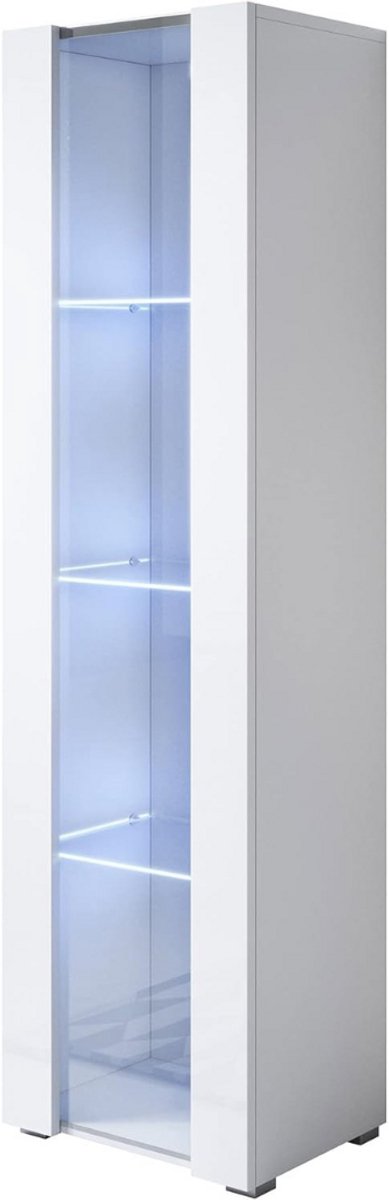 ApexArte® Vitrinekast met Glas - Dressoir Kasten - Opbergkast - Wit