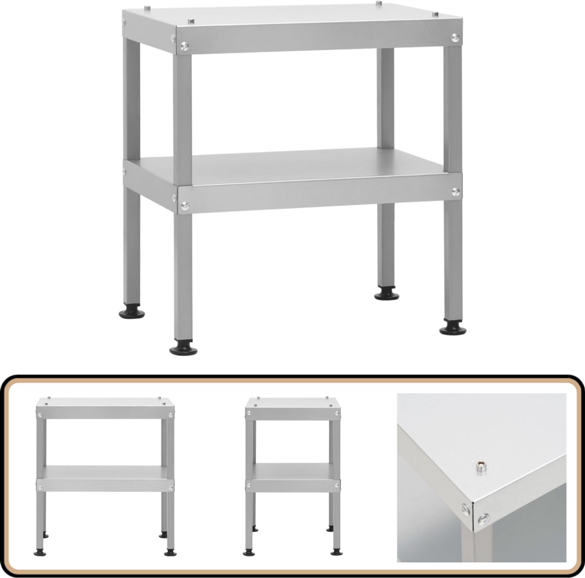 vidaXL Tafel voor rookoven - Gegalvaniseerd staal BBQ Tafel - Rookoven Tafel - Buitentafel - Barbecuestapel - Keuken Helper