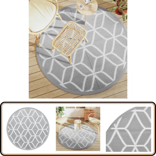 Carpetsale24 Buitentapijt Weerbestendig Platgeweven Keukentapijt Balkon Tuin Patio Tapijt Grijs 240 x 340 cm