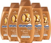 Schwarzkopf Shampoo Oil Repair - Haarverzorging - Argan Olie - Macademia Olie - Herstelt en Voedt - Droog en Beschadigd Haar - Voordeelverpakking - 5x 400ml