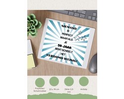 Akyol - 50 jaar sarah en abraham cadeau - Muismat - Hoera 50 jaar - met opdruk - hoera 50 jaar - jubileum man en vrouw - jarig - grappige tekst - 23 bij 19 cm
