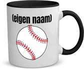 Akyol - tasse à café de baseball avec eigen naam - tasse à thé - noir - Baseball - athlètes - quelqu'un qui aime le baseball - anniversaire - cadeau - présent - contenu de 350 ML