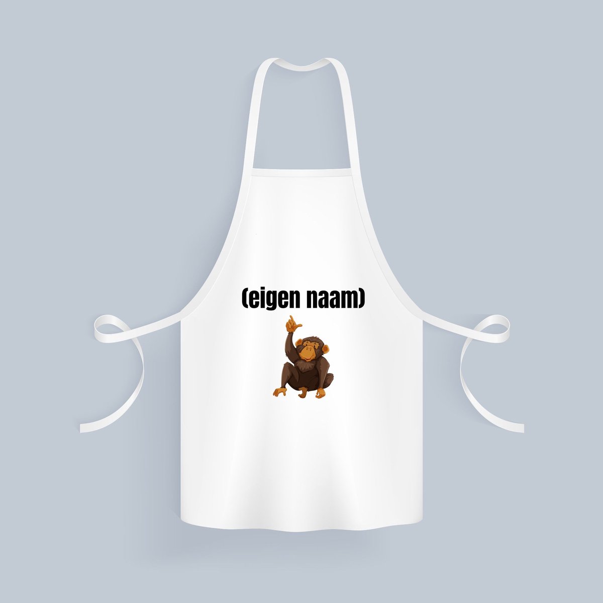 Akyol - aap met eigen naam Keukenschort - Aap - apen liefhebbers - leuk cadeau voor iemand die houdt van apen - cadeau - kado - 82 bij 71 cm