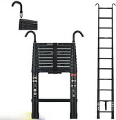 Bol.com Telescopische Ladder Deluxe - 32m Aluminium - Multifunctionele Rechte Ladder met Antislipvoeten en 2 Haken - 150kg Capac... aanbieding