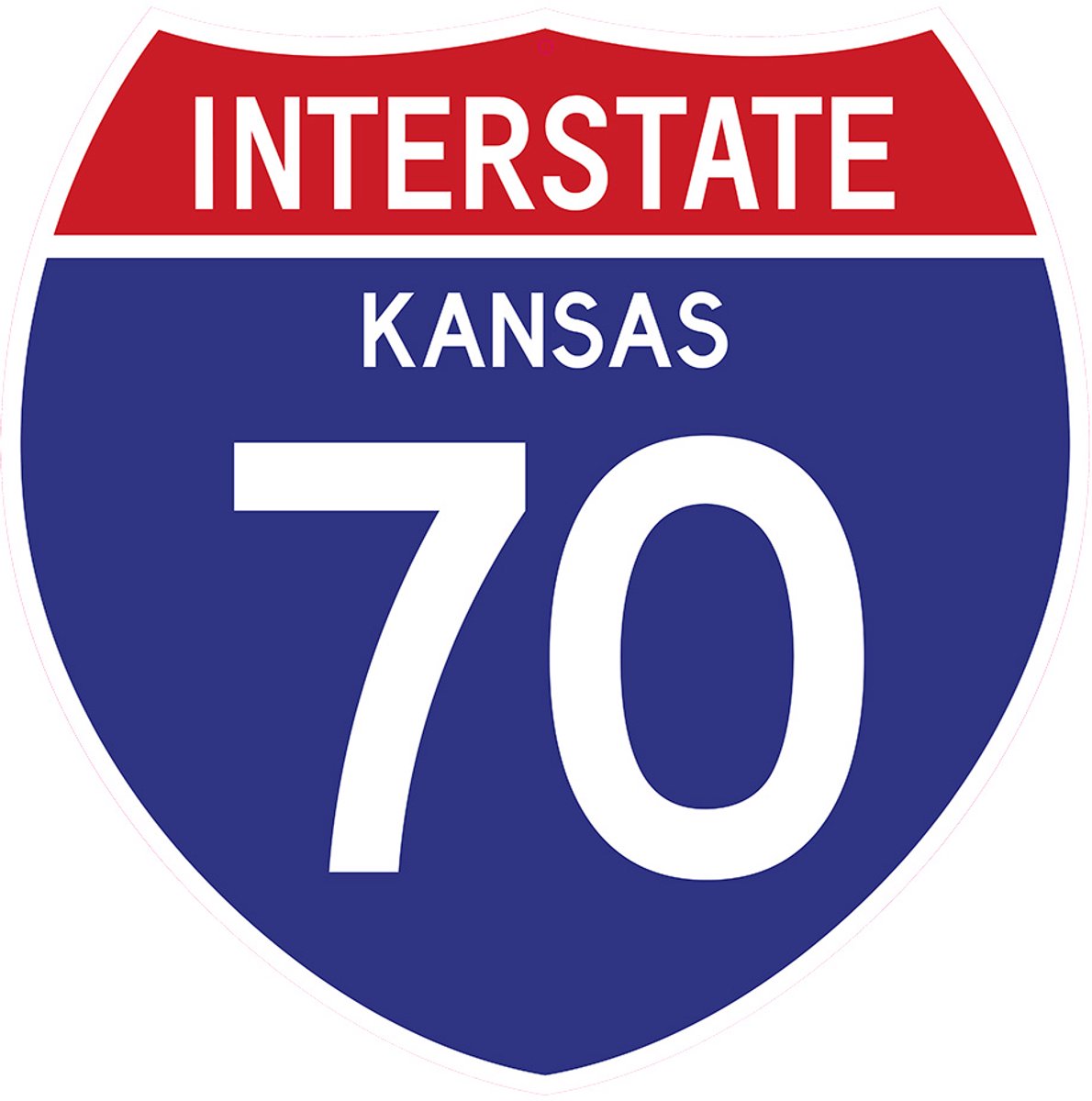 Signs USA - wandbord - dibond - Interstate 70 - Kansas - 39 x 39 cm