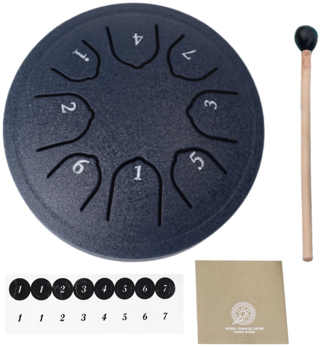 Livano Handpan - Tongue Drum - Steel - Regen - Klankschaal - Navy Blue