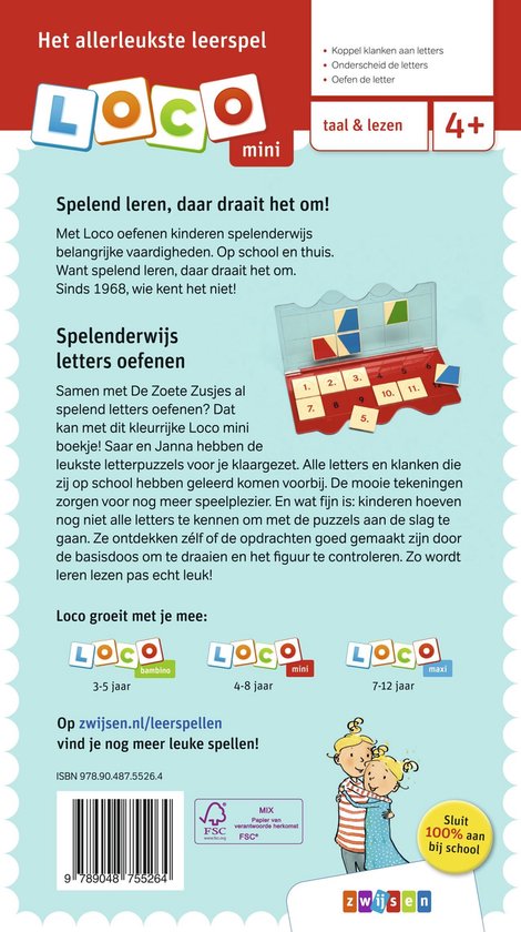Loco Mini - De Zoete Zusjes spelen met letters 4-6 jaar